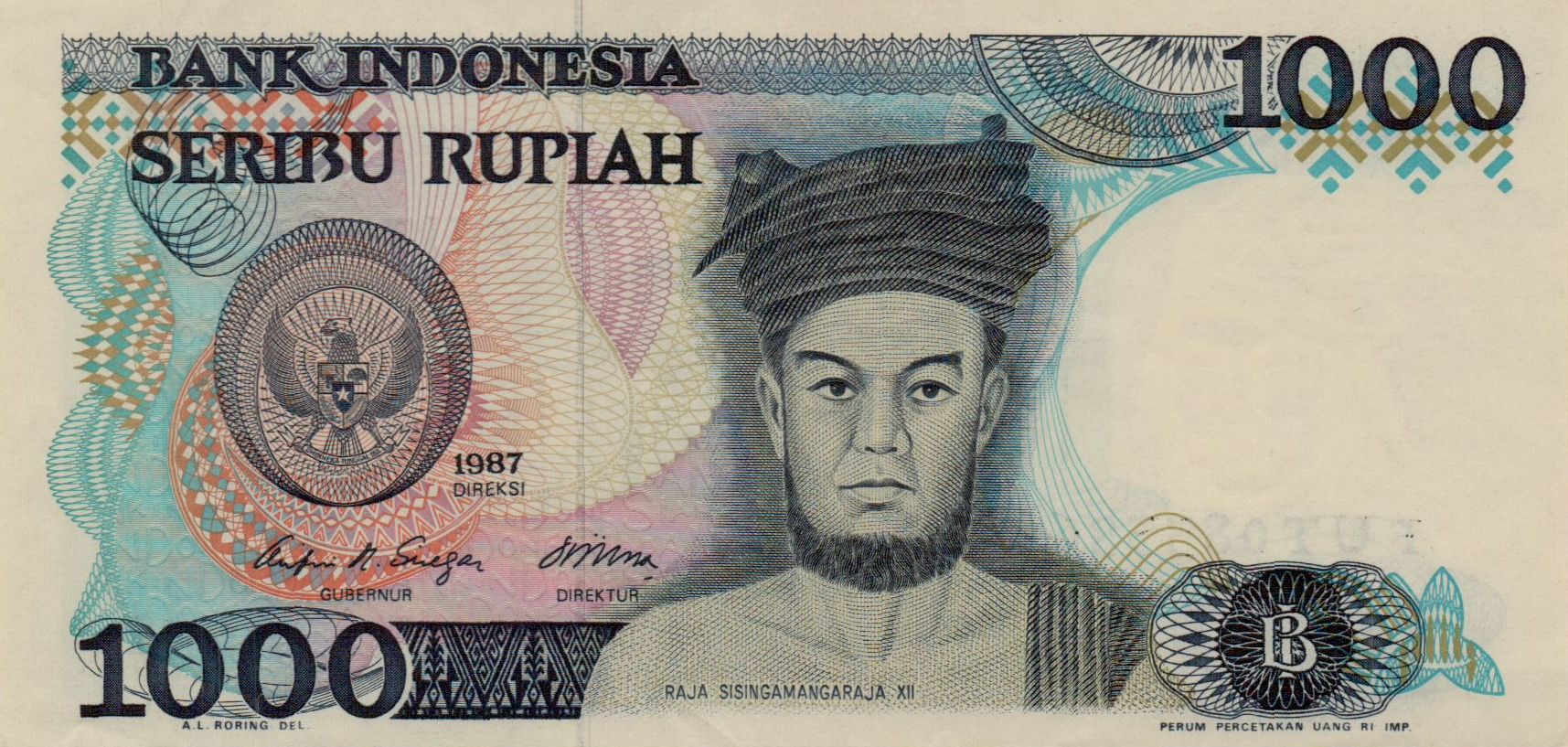 Indonesia 1000 1987 UNC P-124